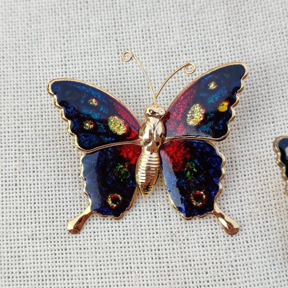 🦋Vintage art deco glitter butterfly brooch lot - Picture 3 of 8